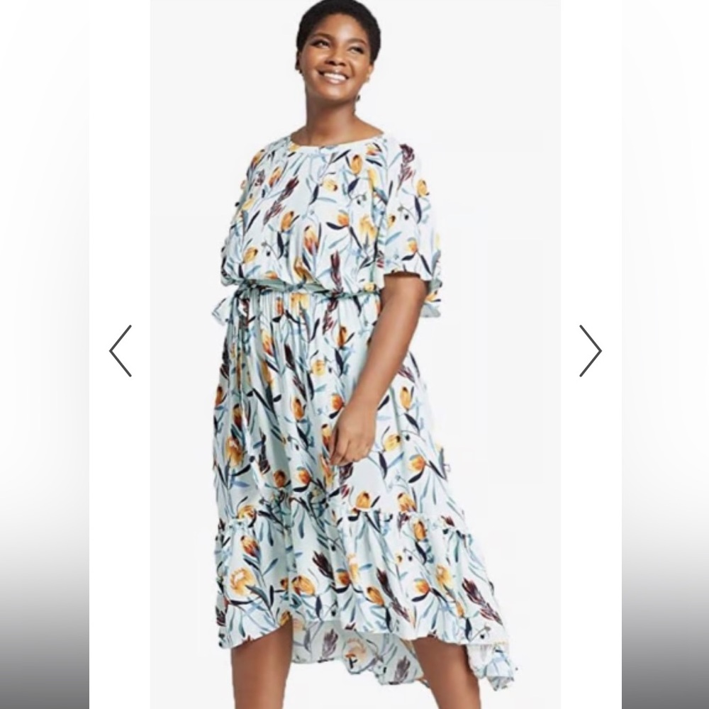 Ava & Viv floral high low hem maxi dress gorgeous floral print size X 14W